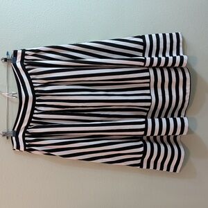 Love Encounter Black and White Striped Skirt